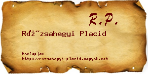 Rózsahegyi Placid névjegykártya